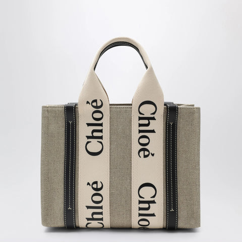 Chloé Woody little bag in beige canvas