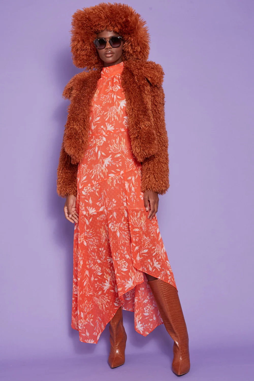 Chocolate Bamboo Lyocell Knitted Vegan Faux Shearling Jacket-Faux Fur Coats-Buy Me Fur Ltd-S-M-Chocolate-Faux Fur-Urbanheer