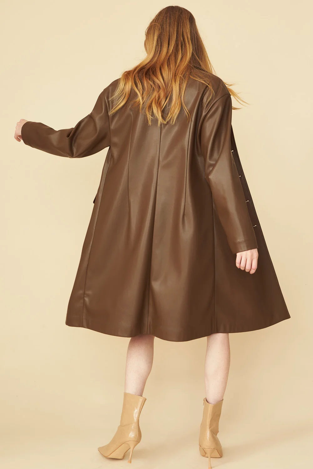 Chocolate Eco Leather Trench Coat-Faux Leather Coats-Buy Me Fur Ltd-S-M-Chocolate-Faux Leather-Urbanheer