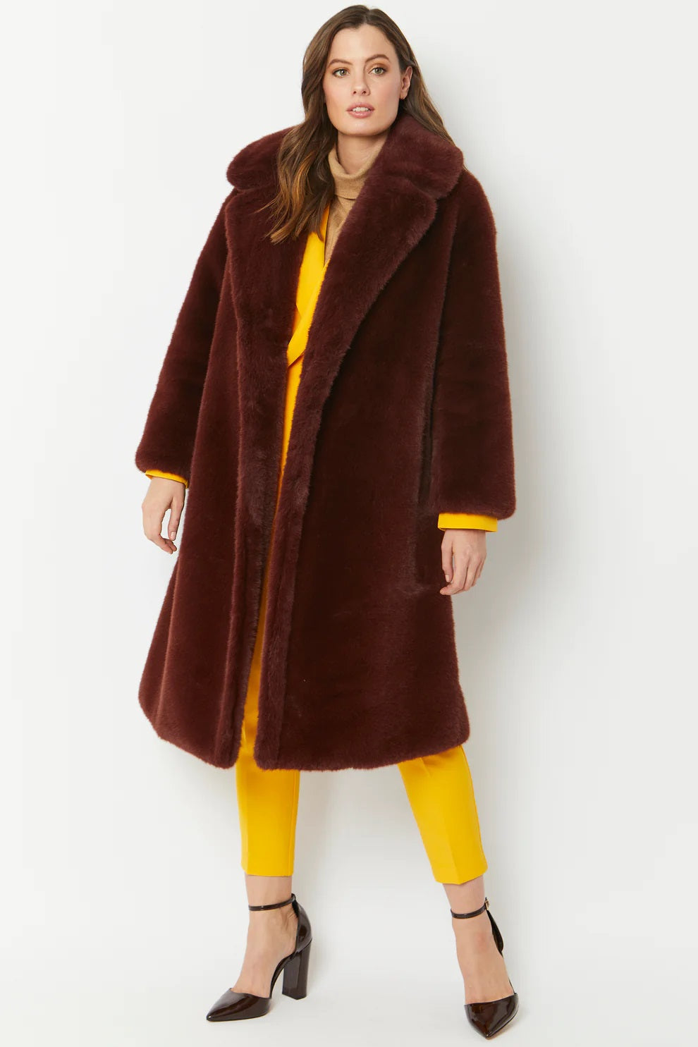 Chocolate Faux Fur Coat-Faux Fur Coats-Buy Me Fur Ltd-One Size-Chocolate-Faux Fur-Urbanheer