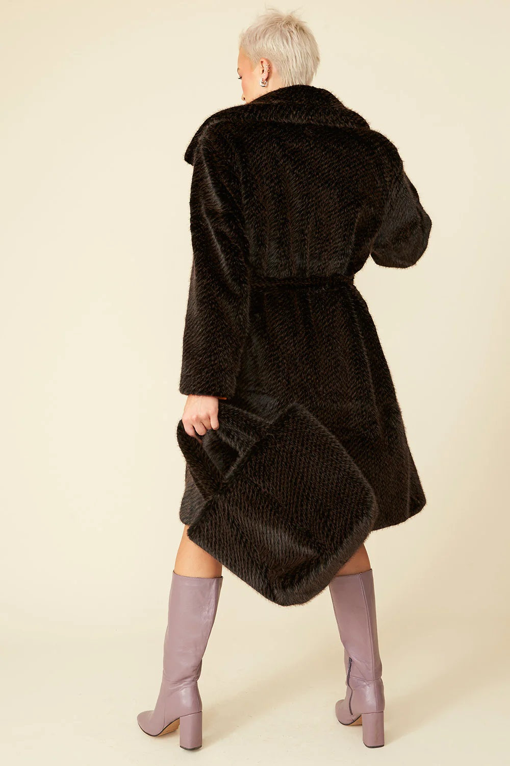 Chocolate Faux Fur Maxi Coat-Faux Fur Coats-Buy Me Fur Ltd-L-XL-Mocha / Black-Faux Fur-Urbanheer