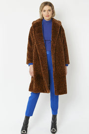 Chocolate Faux Fur Midi Shaved Shearling Coat-Faux Fur Coats-Buy Me Fur Ltd-S-M-Chocolate-Faux Fur-Urbanheer