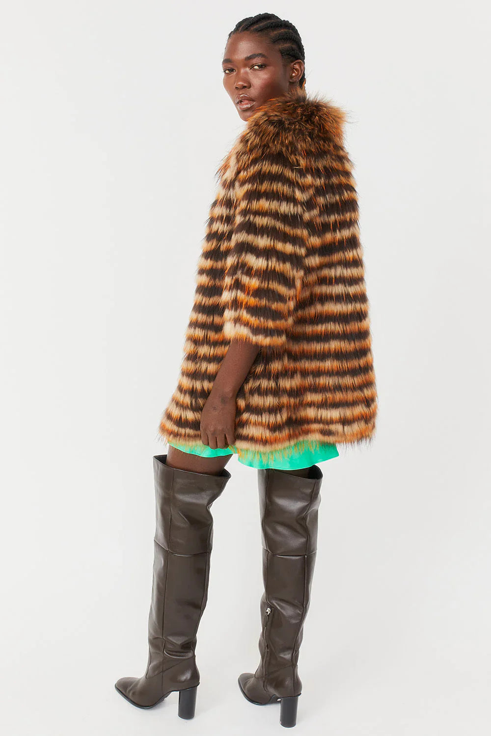 Chocolate Fox and Coney Fur Coat-Coney - Fox Fur Coat-Buy Me Fur Ltd-One Size-Chocolate-Genuine Coney & Fox Fur-Urbanheer