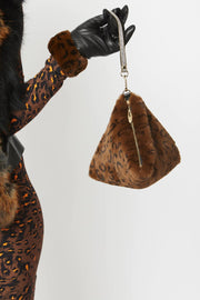 Chocolate Pyramid Faux Fur Bag-Bags-Buy Me Fur Ltd-One Size-Chocolate-Faux Fur-Urbanheer