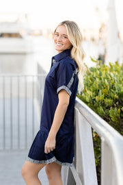 Chrissy Mini - Nautical Navy-Dress-The Coastal Crane-S-Urbanheer