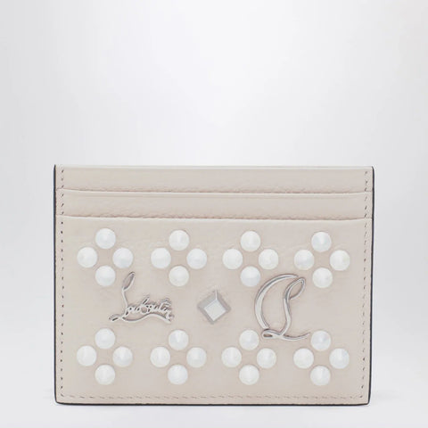 Christian Louboutin Kios card holder in grained calfskin and spikes