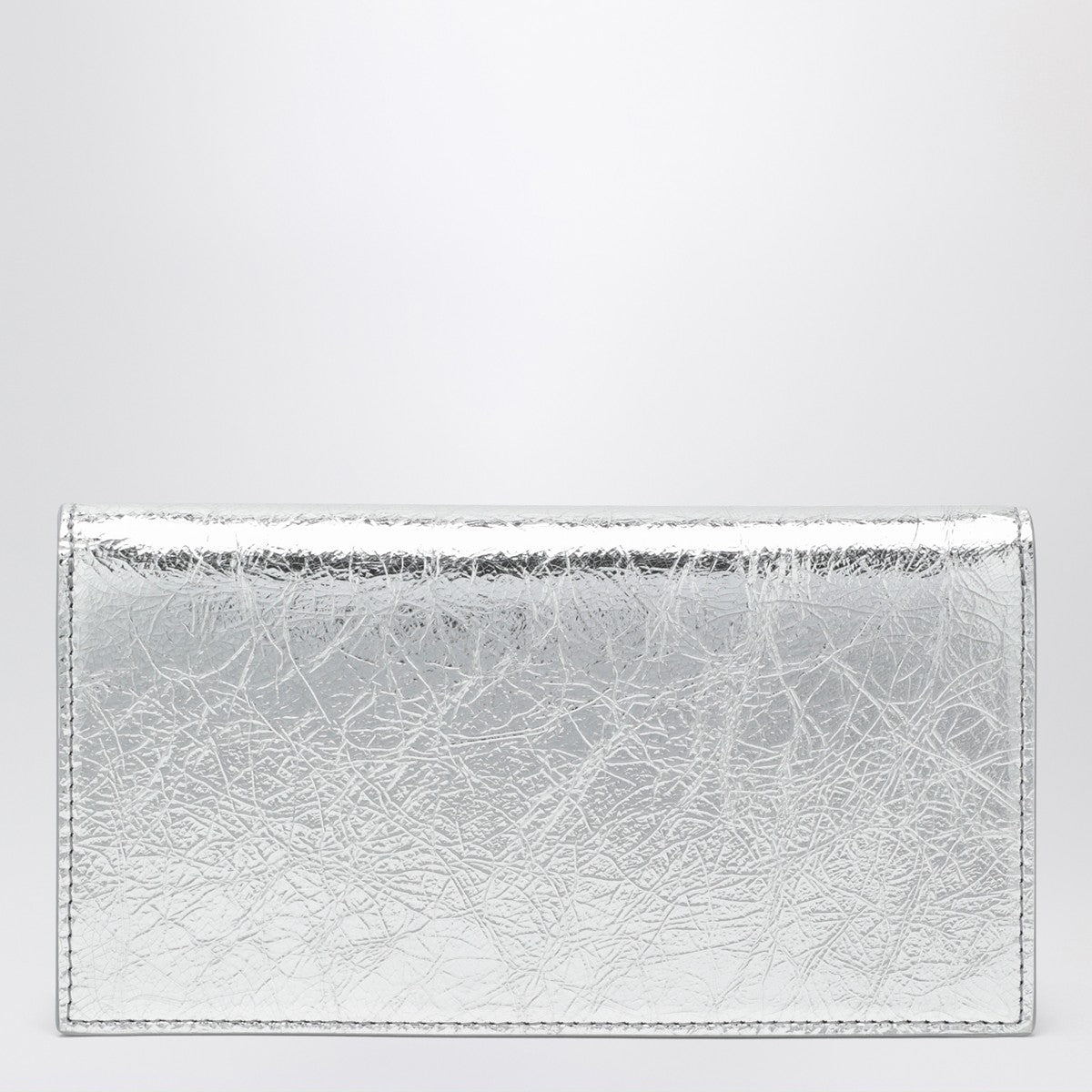 Christian Louboutin Loubi54 silver laminated leather clutch bag-Clutches-Christian Louboutin-UNI-Urbanheer