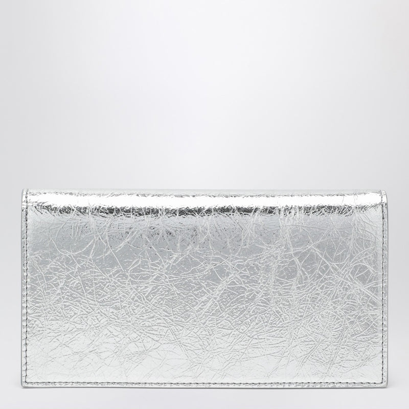 Christian Louboutin Loubi54 silver laminated leather clutch bag-Clutches-Christian Louboutin-UNI-Urbanheer