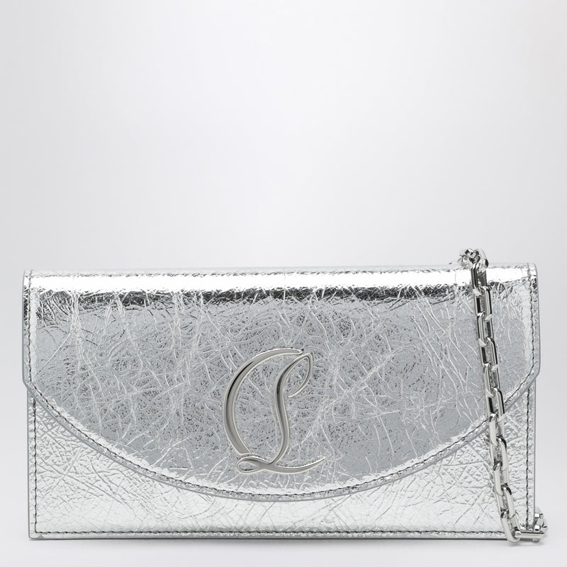 Christian Louboutin Loubi54 silver laminated leather clutch bag-Clutches-Christian Louboutin-UNI-Urbanheer