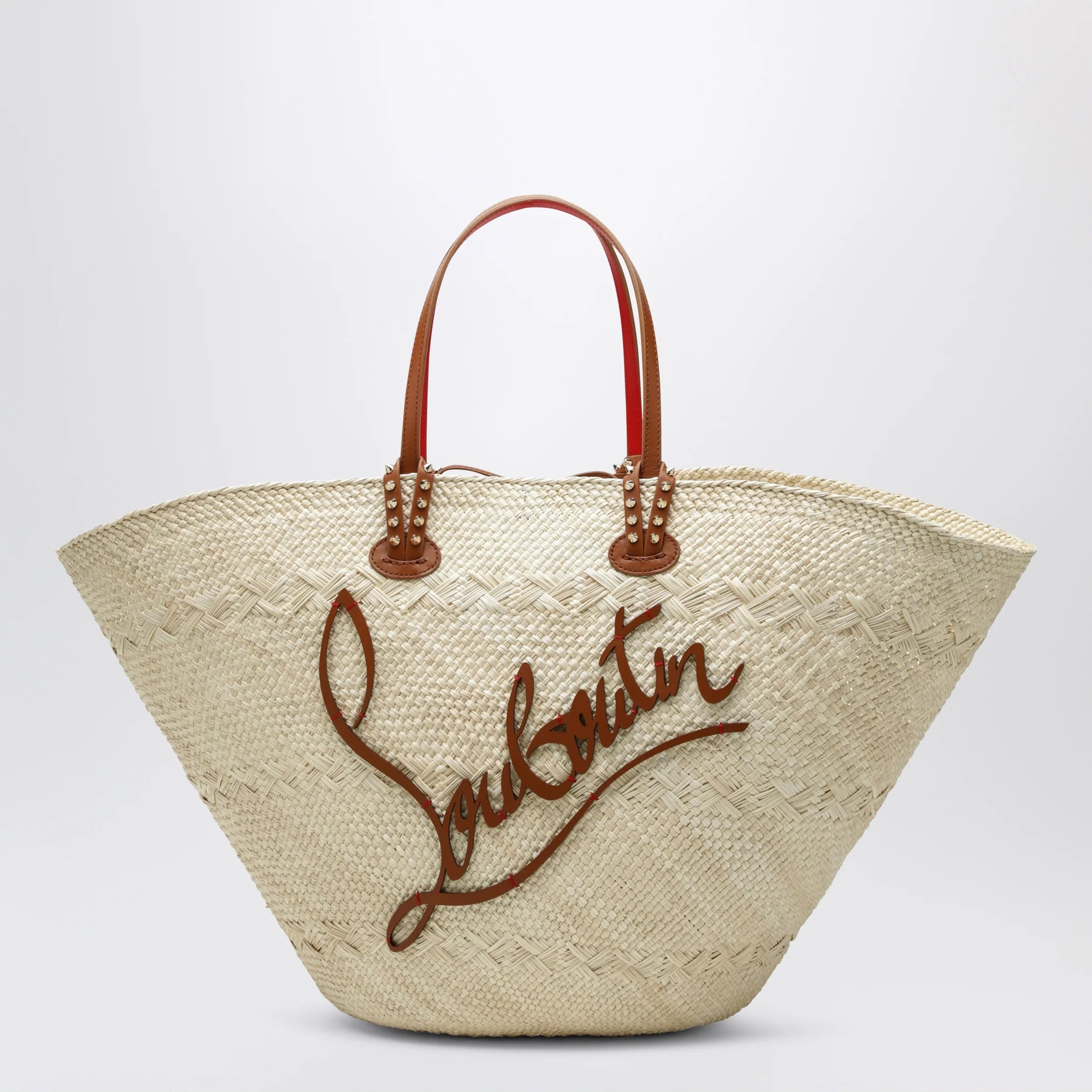 Christian Louboutin Raffia and calf leather Tote bag Cabata large