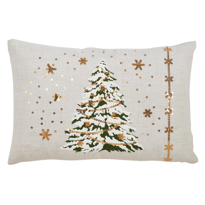 Christmas Tree Throw Pillow with Led Lights White-Pillow-Saro Lifestyle-20 x 13 x 2.5 in (50.8 x 33 x 6.4 cm)-White-Cover Only-Urbanheer