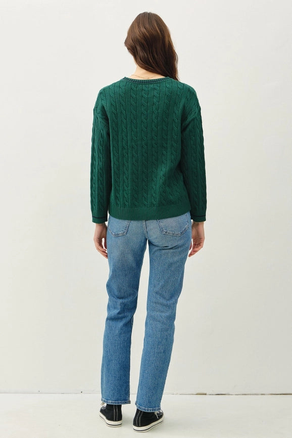 Chunky Cable Knit Pullover Sweater HUNTER-Sweater-Peace Love Line-S-HUNTER-Urbanheer