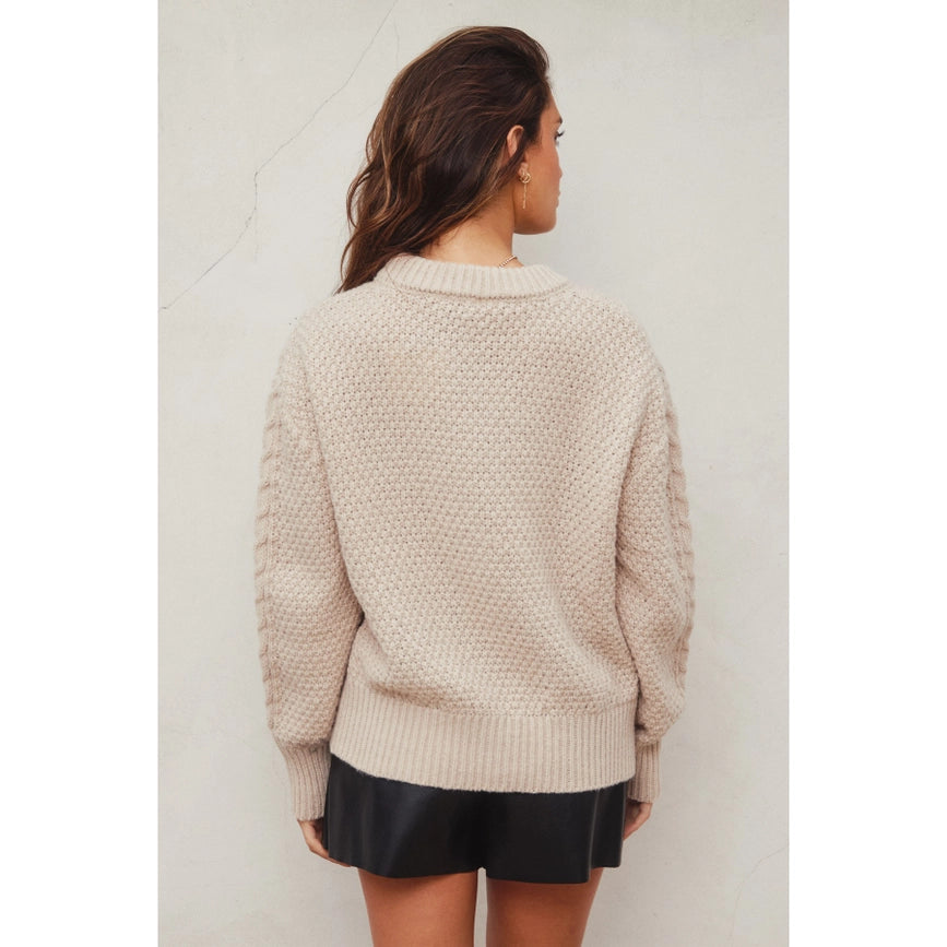 Chunky Cable Knit Sweater CREAM-Sweater-Dress Forum-S-CREAM-Urbanheer