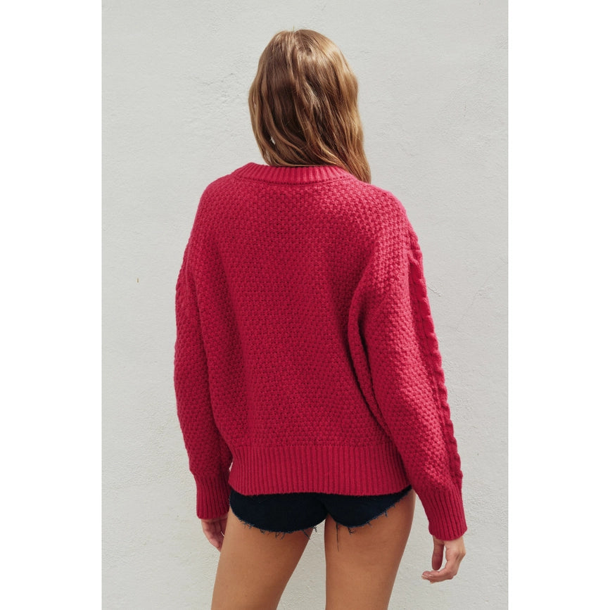 Chunky Cable Knit Sweater JAZZY ROSE-Sweater-Dress Forum-S-JAZZY ROSE-Urbanheer