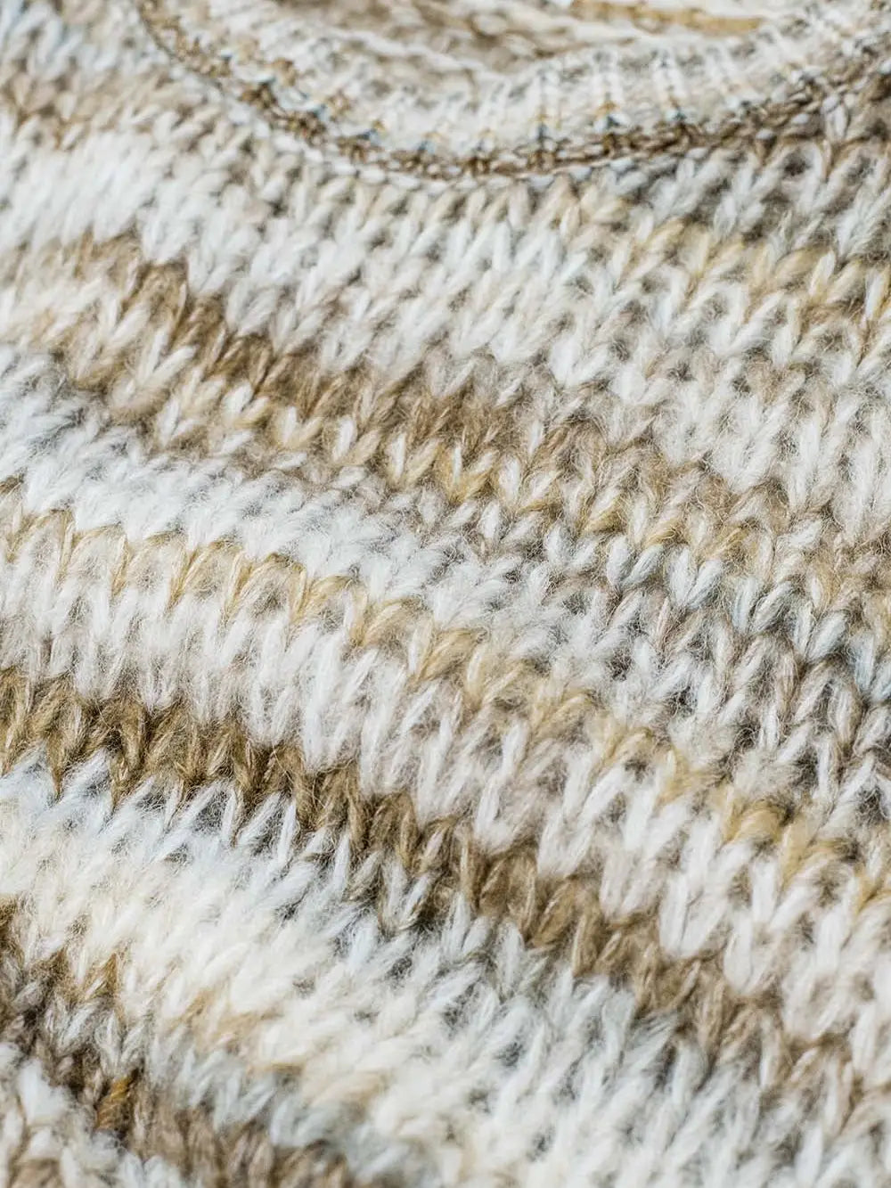 Chunky-Knit Sweater with Marled Design in Beige