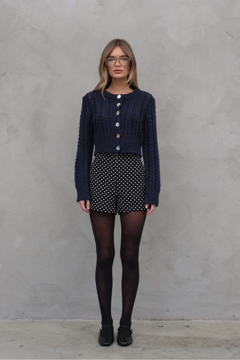 Chunky Wool Cardigan in Black