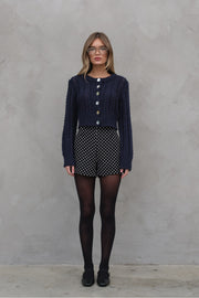 Chunky Wool Cardigan in Black