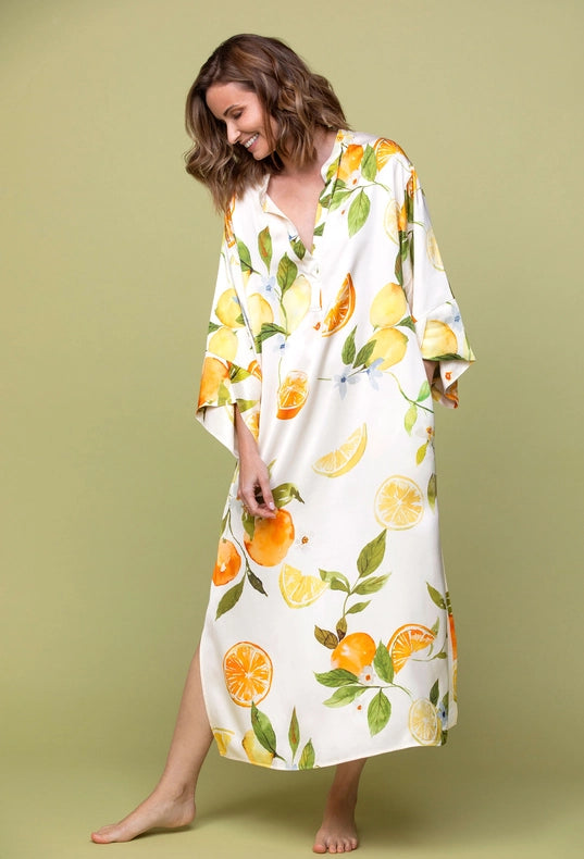 Citric Bloom Kaftan-Kaftan-Greenkiss-OS-Citric Bloom-Urbanheer