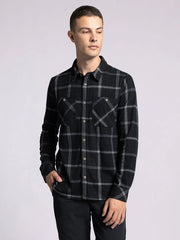 Clark Shirt - Long Sleeve Button Up BLACK CREAM PLAID-Shirts-Thread & Supply (Mens)-M-Urbanheer