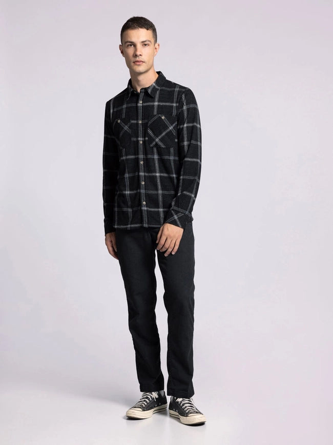 Clark Shirt - Long Sleeve Button Up BLACK CREAM PLAID-Shirts-Thread & Supply (Mens)-M-Urbanheer