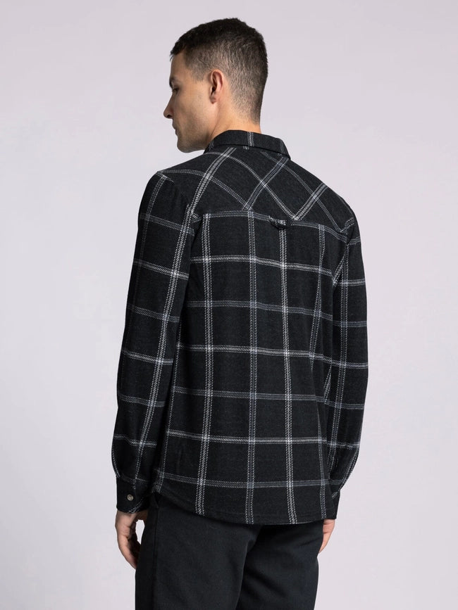 Clark Shirt - Long Sleeve Button Up BLACK CREAM PLAID-Shirts-Thread & Supply (Mens)-M-Urbanheer