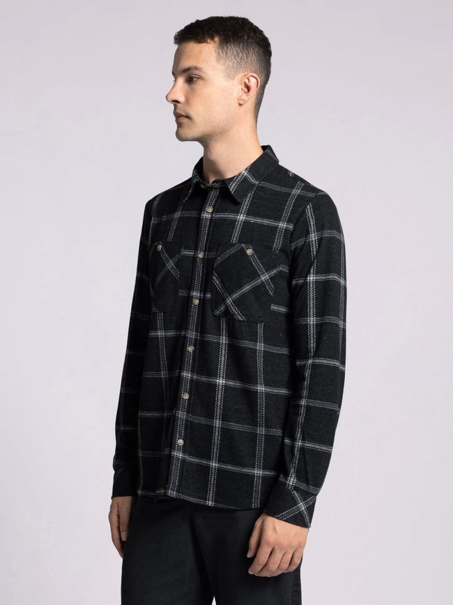 Clark Shirt - Long Sleeve Button Up BLACK CREAM PLAID-Shirts-Thread & Supply (Mens)-M-Urbanheer