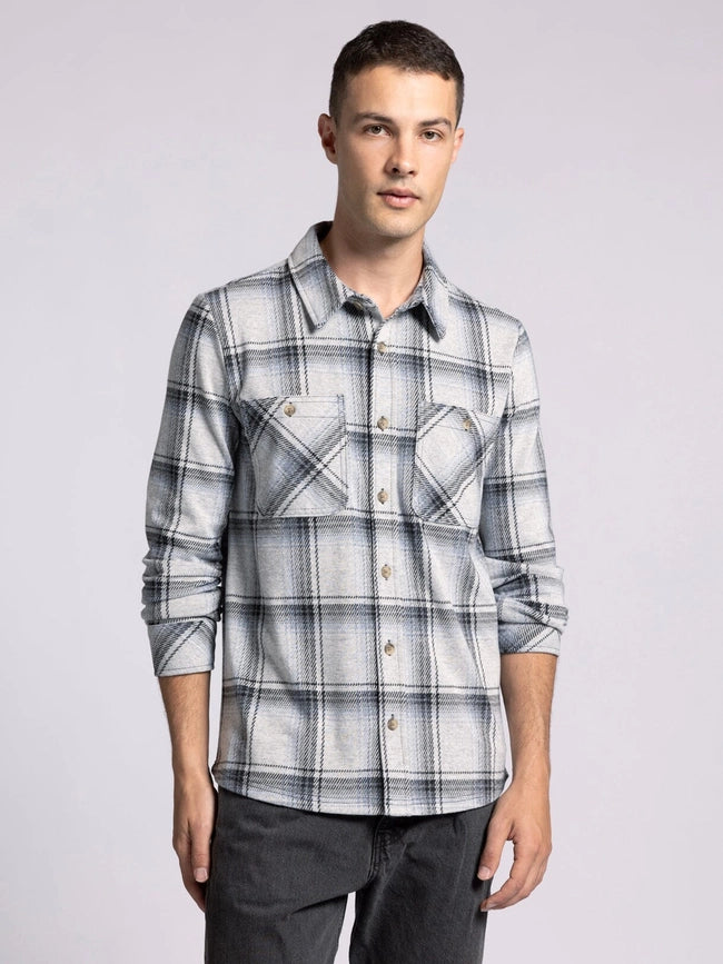 Clark Shirt - Long Sleeve Button Up BLACK GREY PLAID-Shirts-Thread & Supply (Mens)-M-Urbanheer