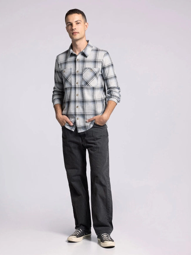 Clark Shirt - Long Sleeve Button Up BLACK GREY PLAID-Shirts-Thread & Supply (Mens)-M-Urbanheer