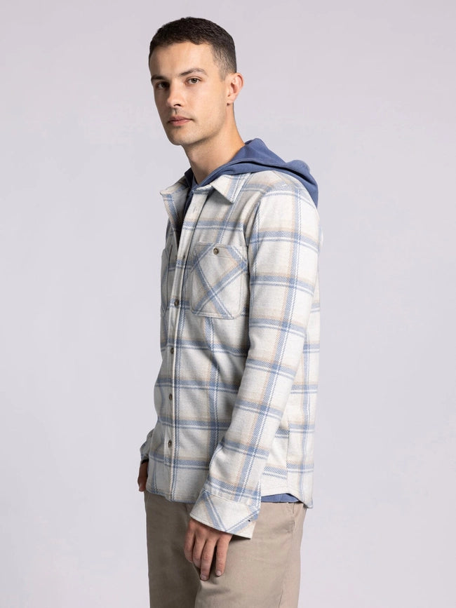 Clark Shirt - Long Sleeve Button Up CREAM BLUE PLAID-Shirts-Thread & Supply (Mens)-M-Urbanheer