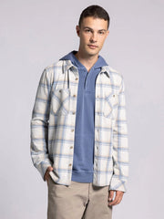 Clark Shirt - Long Sleeve Button Up CREAM BLUE PLAID-Shirts-Thread & Supply (Mens)-M-Urbanheer