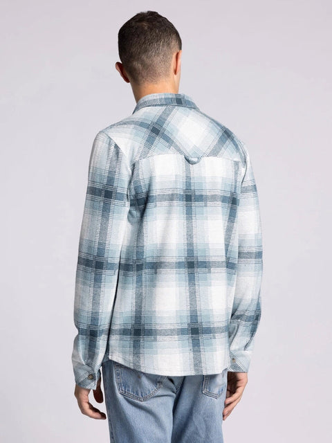Clark Shirt - Long Sleeve Button Up CREAM TEAL PLAID-Shirts-Thread & Supply (Mens)-M-Urbanheer