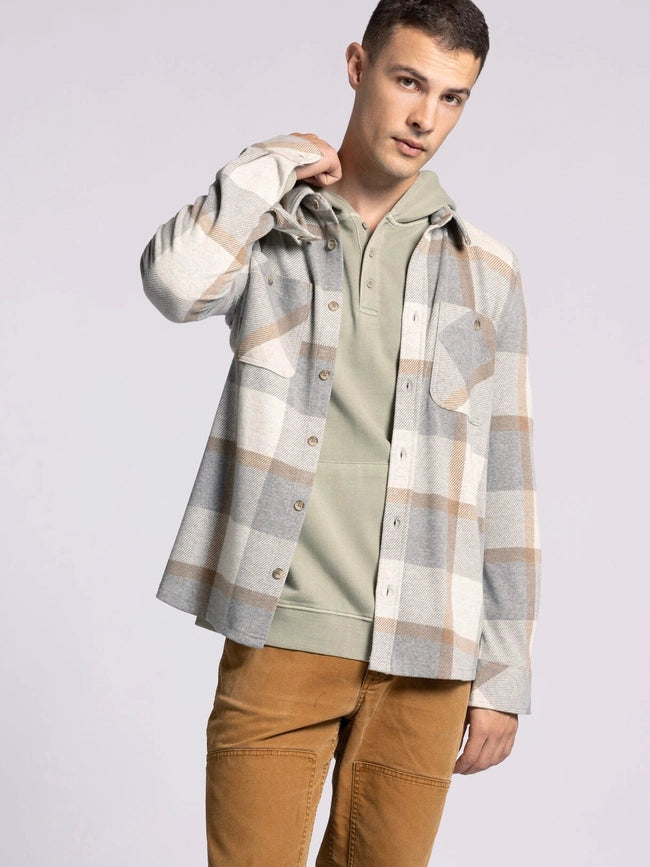 Clark Shirt - Long Sleeve Button Up GREY BROWN PLAID-Shirts-Thread & Supply (Mens)-M-Urbanheer
