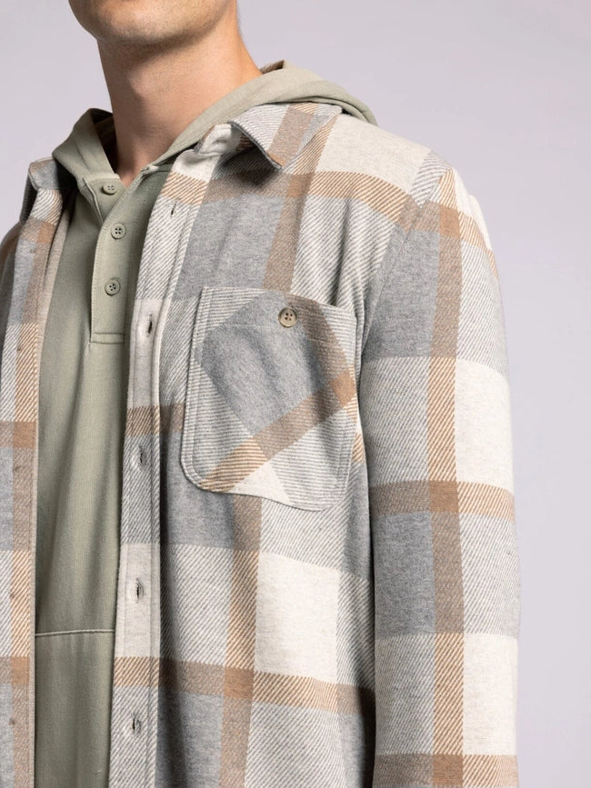 Clark Shirt - Long Sleeve Button Up GREY BROWN PLAID-Shirts-Thread & Supply (Mens)-M-Urbanheer