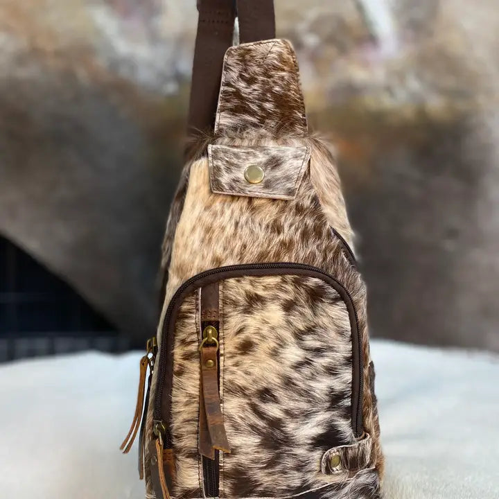 Classic Cowhide Fanny Sling Bag-Bag-Western Linens-12x7.5x3-Urbanheer