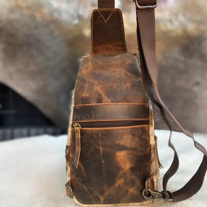 Classic Cowhide Fanny Sling Bag-Bag-Western Linens-12x7.5x3-Urbanheer