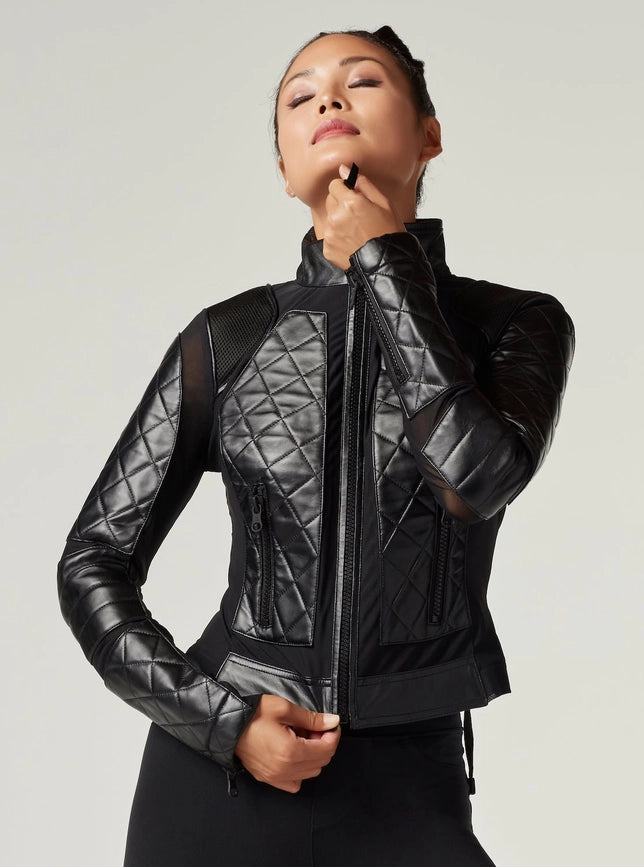 Classic Leather Mesh Moto Jacket - Black-Jacket-Blanc Noir-XS-BLACK-Urbanheer