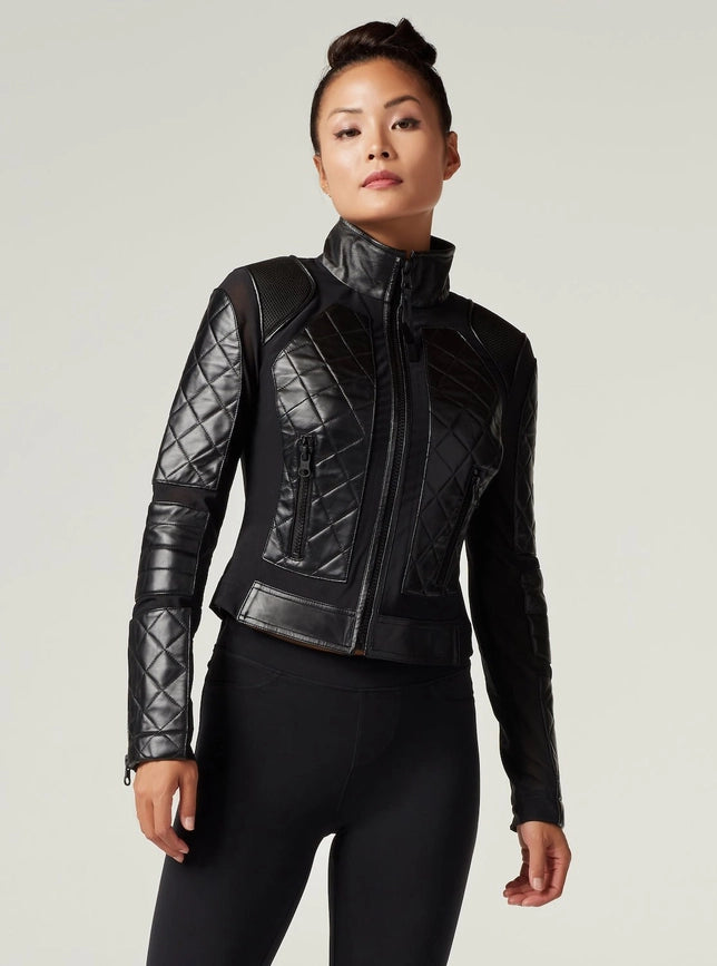 Classic Leather Mesh Moto Jacket - Black-Jacket-Blanc Noir-XS-BLACK-Urbanheer