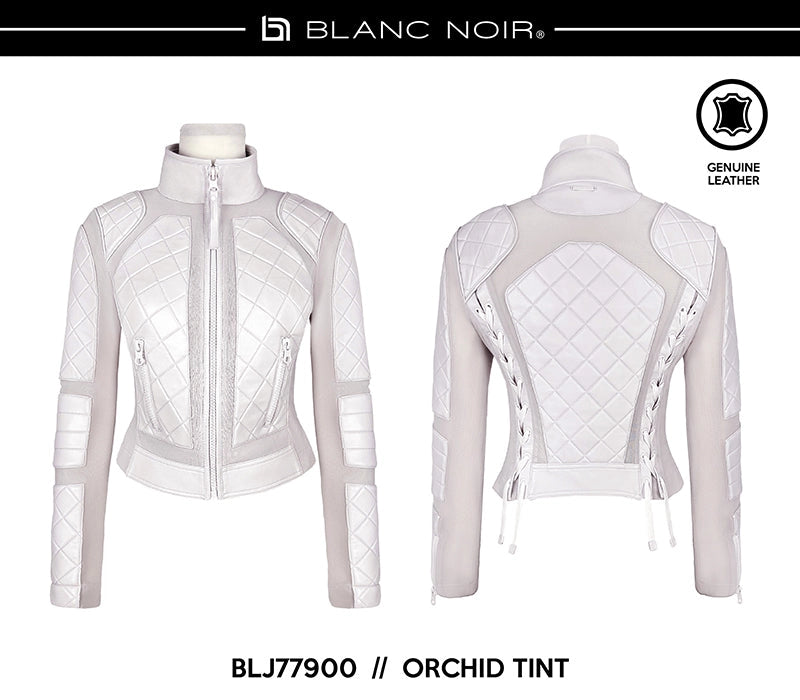 Classic Leather Mesh Moto Jacket - Spring Fashion-Jacket-Blanc Noir-XS-Orchard Tint-Urbanheer