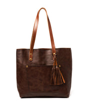 Classic Leather Tote Coffee Brown-Tote Bag-Belle & Bloom-S-Urbanheer