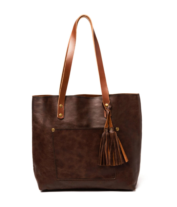 Classic Leather Tote Coffee Brown-Tote Bag-Belle & Bloom-S-Urbanheer