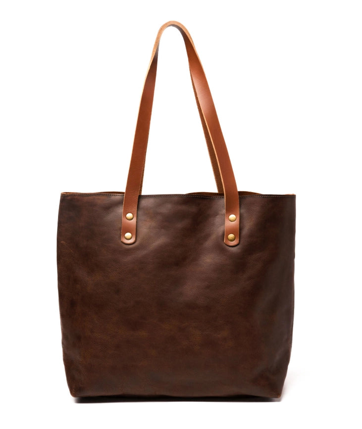 Classic Leather Tote Coffee Brown-Tote Bag-Belle & Bloom-S-Urbanheer
