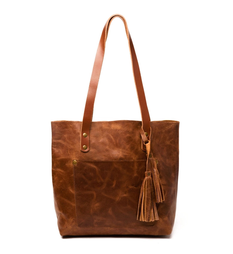 Classic Leather Tote Saddle Brown-Tote Bag-Belle & Bloom-S-Urbanheer