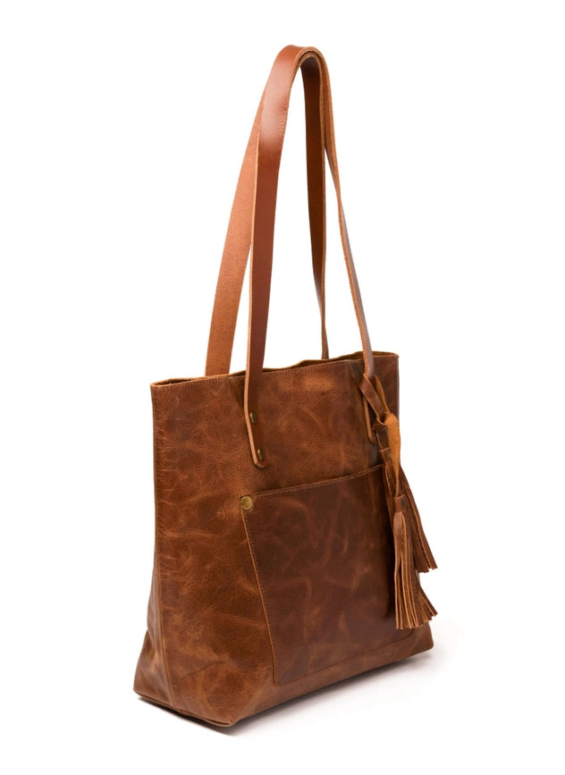 Classic Leather Tote Saddle Brown-Tote Bag-Belle & Bloom-S-Urbanheer
