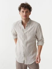 Classic Men's Linen Shirt Sintra in Natural Melange-Shirt-MagicLinen-S-Natural Melange-Urbanheer