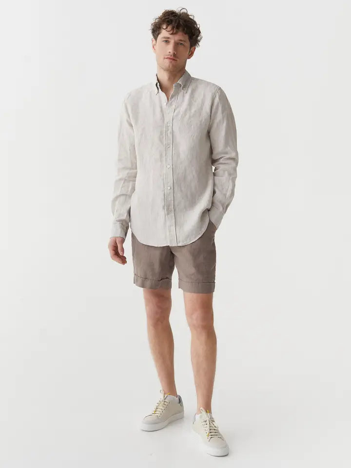 Classic Men's Linen Shirt Sintra in Natural Melange-Shirt-MagicLinen-S-Natural Melange-Urbanheer