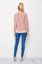 Classic Pinstripe Knit Cardigan BEIGE/RED-Cardigan-RIVIR-S-BEIGE/RED-Urbanheer