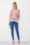 Classic Pinstripe Knit Cardigan BEIGE/RED-Cardigan-RIVIR-S-BEIGE/RED-Urbanheer
