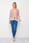 Classic Pinstripe Knit Cardigan BEIGE/RED-Cardigan-RIVIR-S-BEIGE/RED-Urbanheer