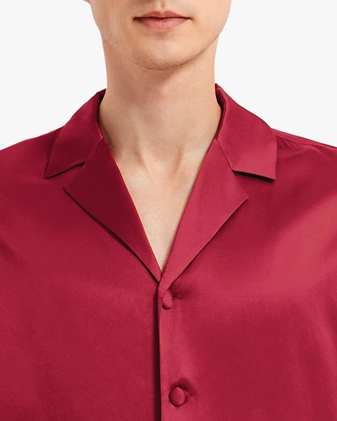 Classic Silk Pajamas - For Men Claret-Pajamas-MommeSilk-XS-Claret-Urbanheer