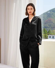 Classic Silk Pajamas - For Women Black-Pajamas-MommeSilk-XS-Black-Urbanheer